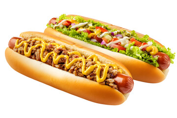 Delicious and Appetizing Hot Dogs on a Black Background Ready to Eat