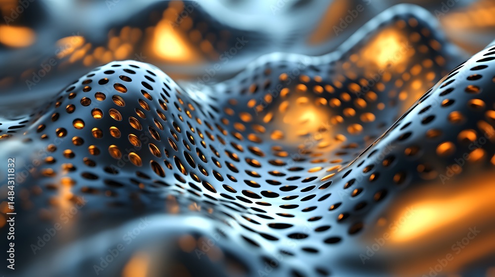 Poster combining vector precision and metallic surfaces