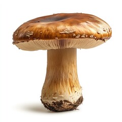 Freshly Harvested Brown Mushroom with Rich Cap and Textured Stem for Culinary Inspiration
