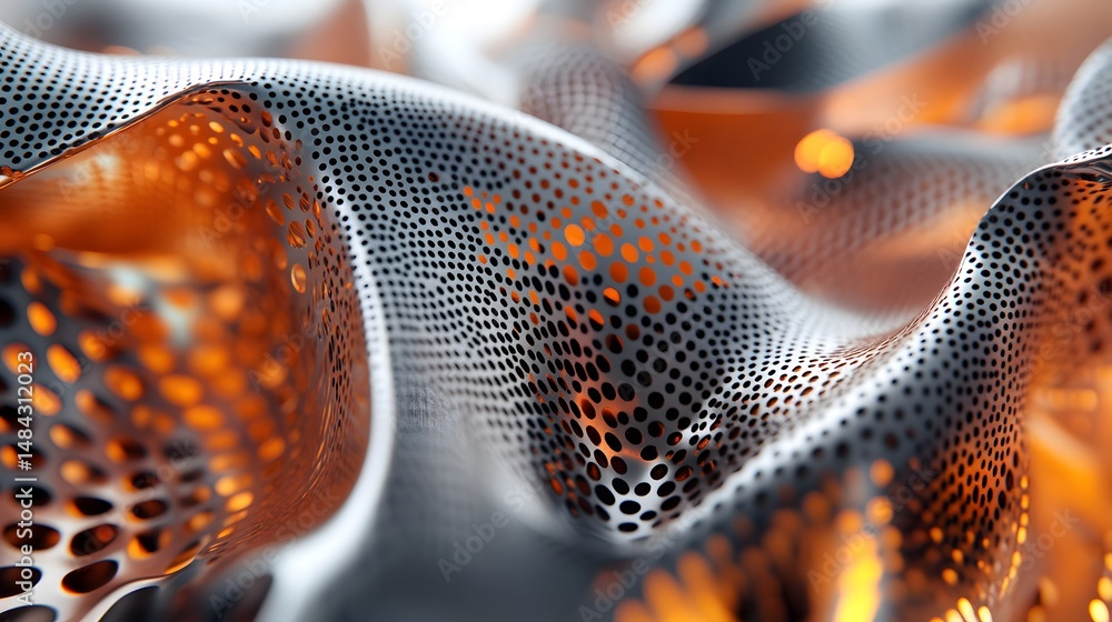 Poster combining vector precision and metallic surfaces