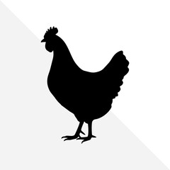 Minimalist Chicken Silhouette on Plain Background