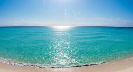 Fototapeta premium Bright Sunny Day at Tropical Beach with Turquoise Water