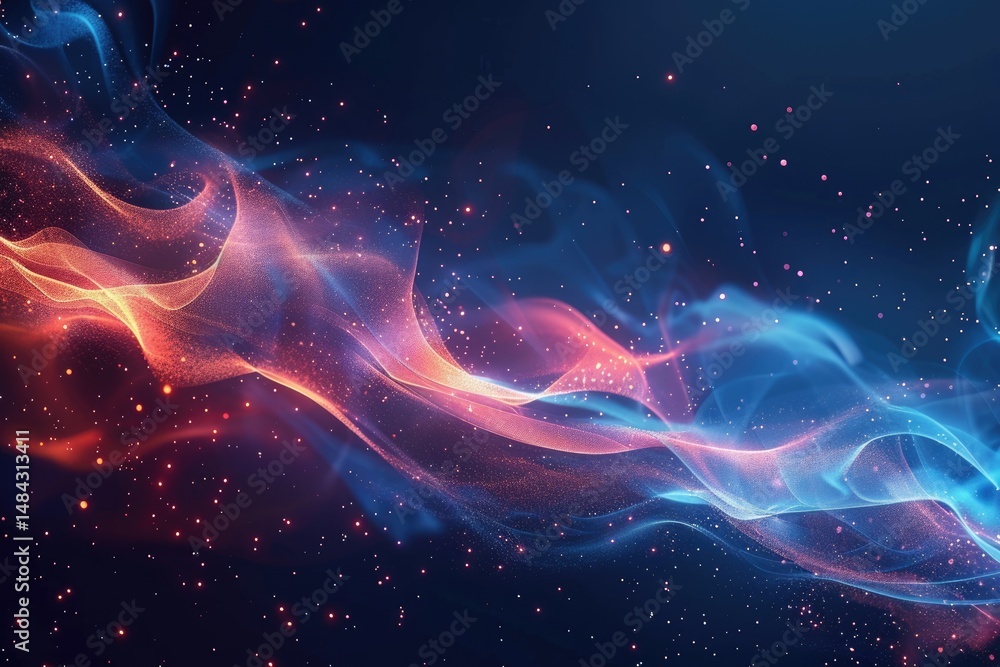 Poster abstract picture vivid color neon light with digital technology style design connecting become dynam