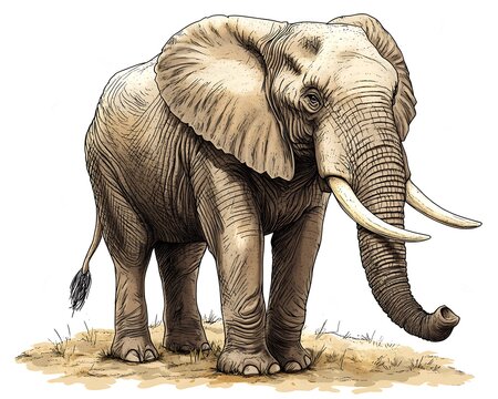 Detailed illustration of an African elephant (1)