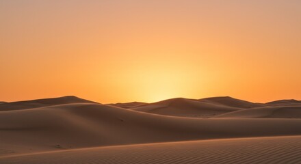 Fototapeta premium Warm Desert Sunset with Golden Sand Dunes