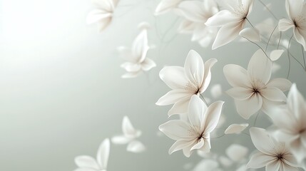 Delicate white blossoms softly illuminated