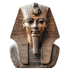 ancient egyptian pharaoh statue isolated on white background

