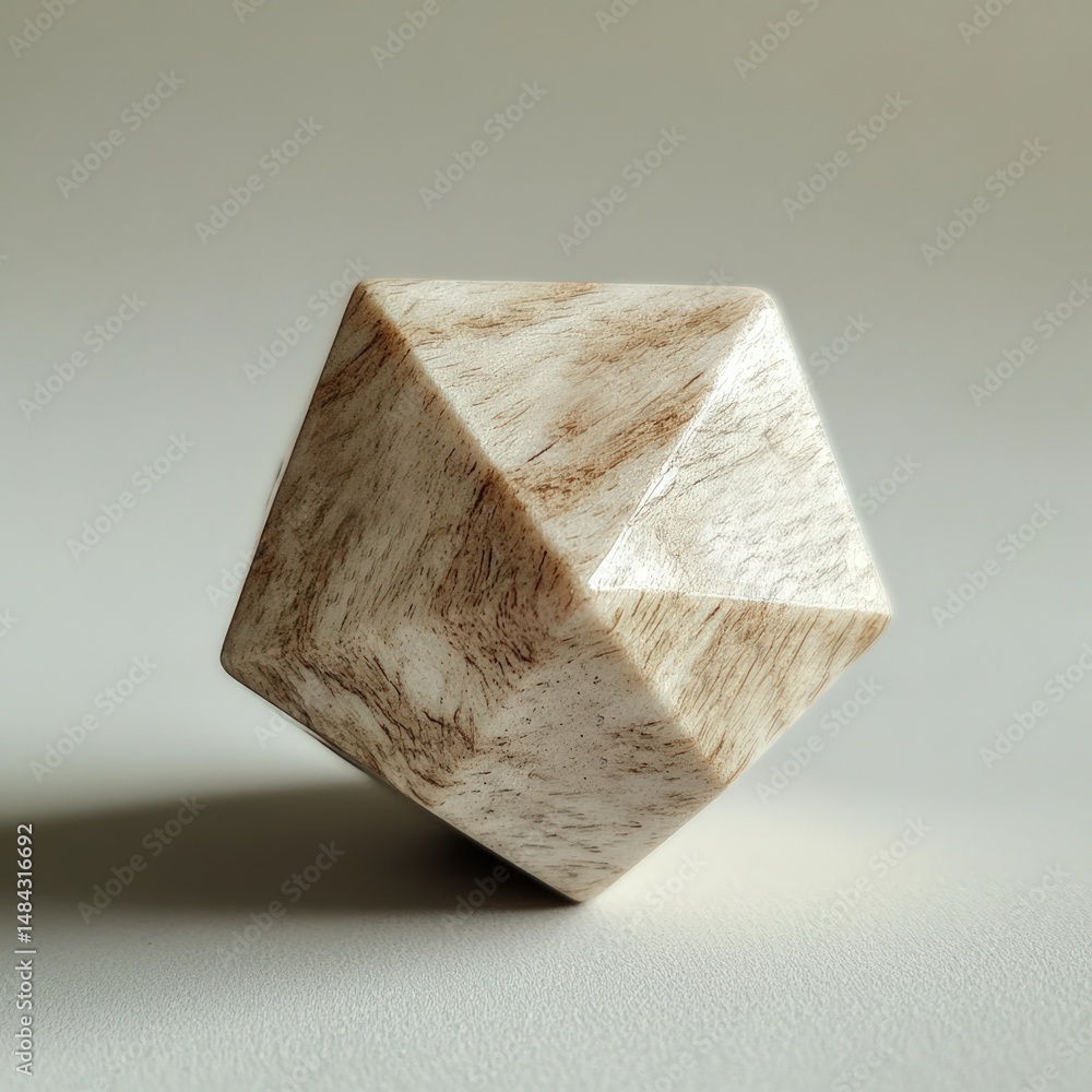 Aufkleber unique wood textured geometric shape on neutral background for artistic and design use in various pr