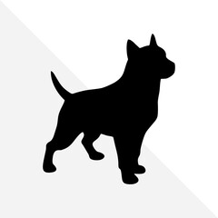 Dog Silhouette Isolated on White Background