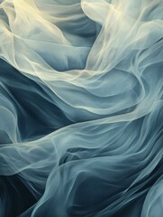 Obraz premium Abstract Blue and White Sheer Fabric Texture