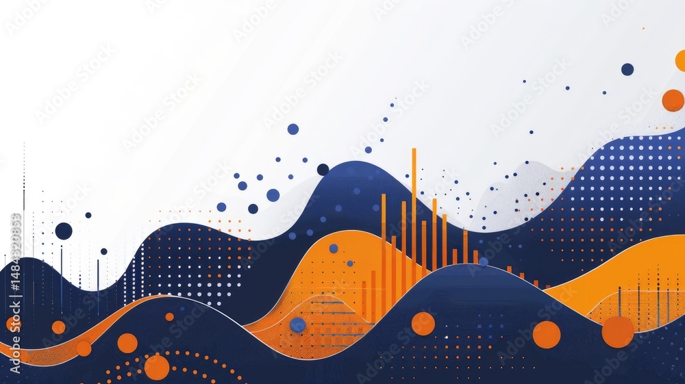Poster complex business application website with statistic infographic design for excellent business idea. 