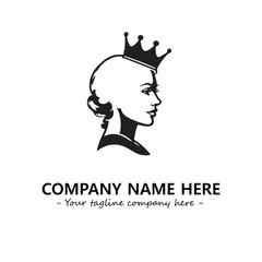 Head of queen logo company design vector illustration