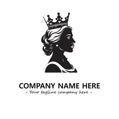 Head of queen logo company design vector illustration
