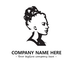Head of queen logo company design vector illustration