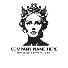 Head of queen logo company design vector illustration