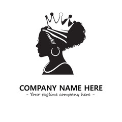 Head of queen logo company design vector illustration