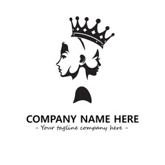 Head of queen logo company design vector illustration