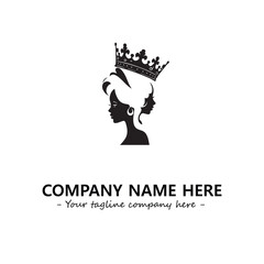 Head of queen logo company design vector illustration