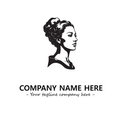 Head of queen logo company design vector illustration