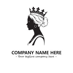 Head of queen logo company design vector illustration