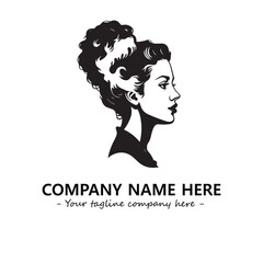 Head of queen logo company design vector illustration