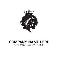 Head of queen logo company design vector illustration