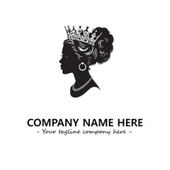 Head of queen logo company design vector illustration