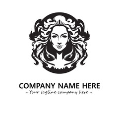 Head of queen logo company design vector illustration