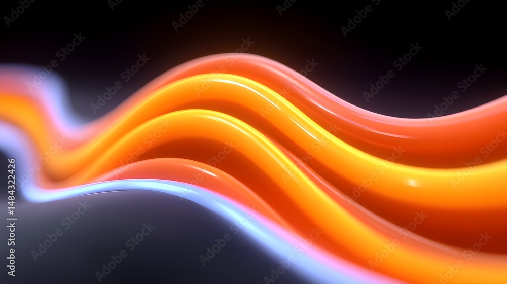 Poster 3d abstract colorful curved tech background
