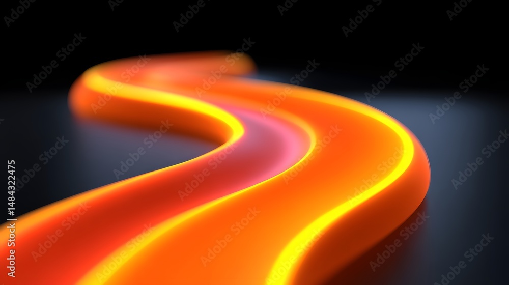 Poster 3d abstract colorful curved tech background