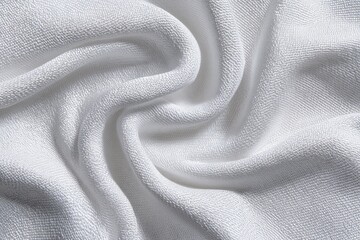 Close-up of textured white fabric swirls.