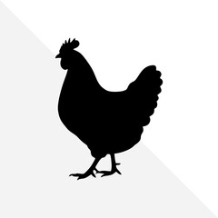 Minimalist Chicken Silhouette on Plain Background