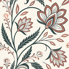 Elegant Floral Pattern Design in Earthy Tones