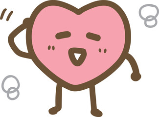 嬉しそうに笑うハートのキャラクター