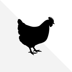 Minimalist Chicken Silhouette on Plain Background
