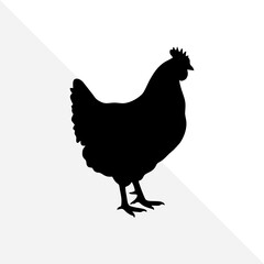 Minimalist Chicken Silhouette on Plain Background