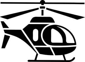  illustration of a black and white helicopter  vector outline line art 