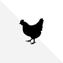 Minimalist Chicken Silhouette on Plain Background