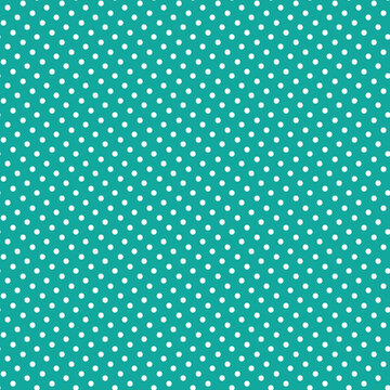 White Polka Dots With Turquoise Background