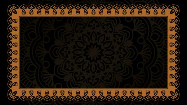 Shiny Ornate Thai Golden Rectangle Corner Certificate Border Pattern Line Photo Frame Islamic Wedding Invitation Background Vector	