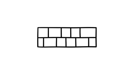 Hand Drawn Brick Wall Outline Illustration