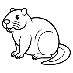 Obraz premium North American Beaver illustration white background