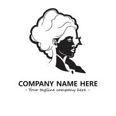 Head of queen logo company design vector illustration