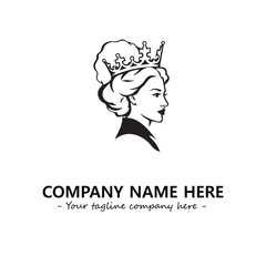 Head of queen logo company design vector illustration