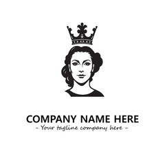Head of queen logo company design vector illustration
