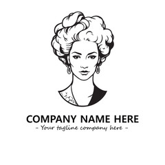 Head of queen logo company design vector illustration