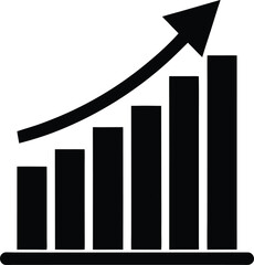 business graph with arrow vector illustration 