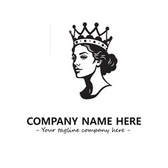 Head of queen logo company design vector illustration