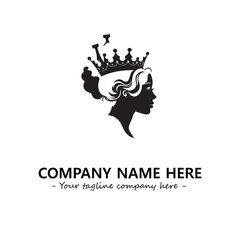 Head of queen logo company design vector illustration