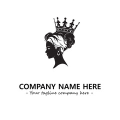 Head of queen logo company design vector illustration